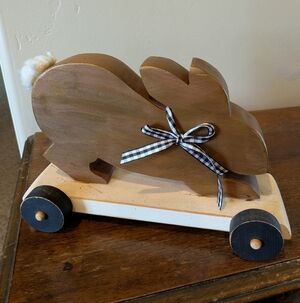 Primitive Wooden Bunny Decor